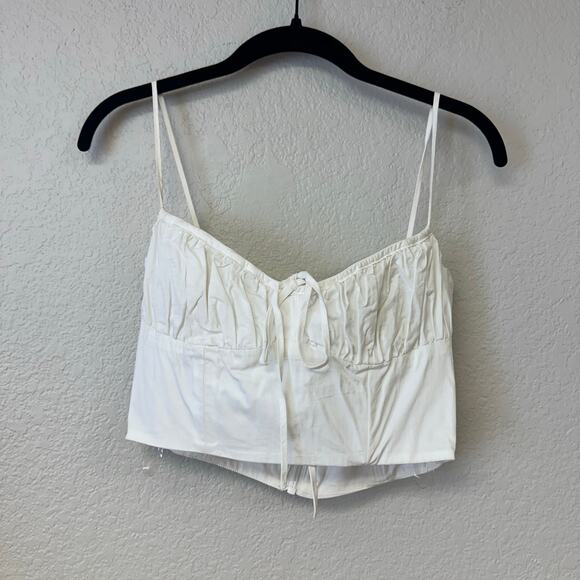 House of CB Lilibeth White Gathered Bustier Top Size Medium - Picture 4 of 7
